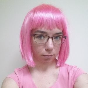 Pink bob wig